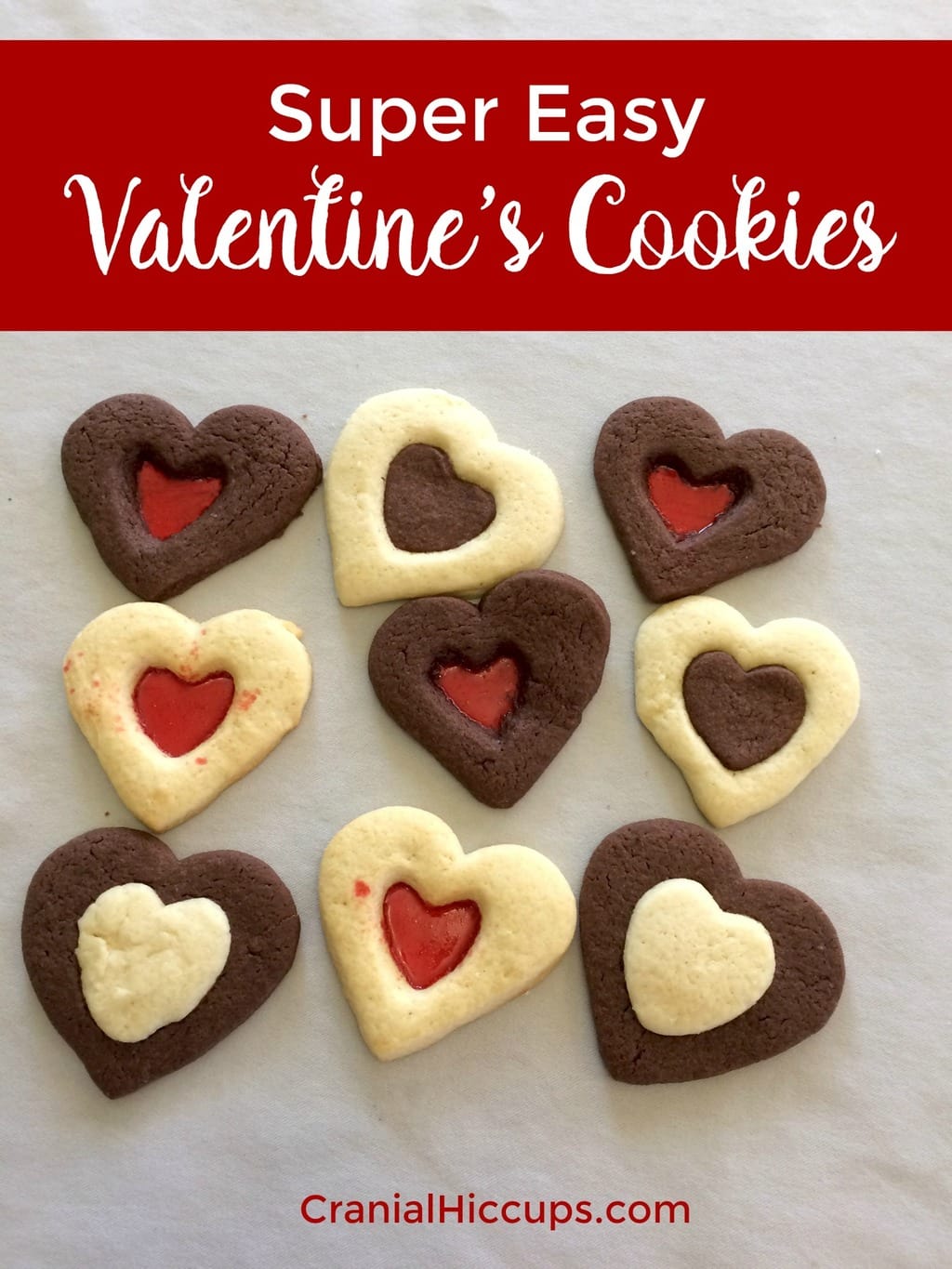 Super Easy Valentine's Cookies (With regular and chocolate Sugar Cookie ...