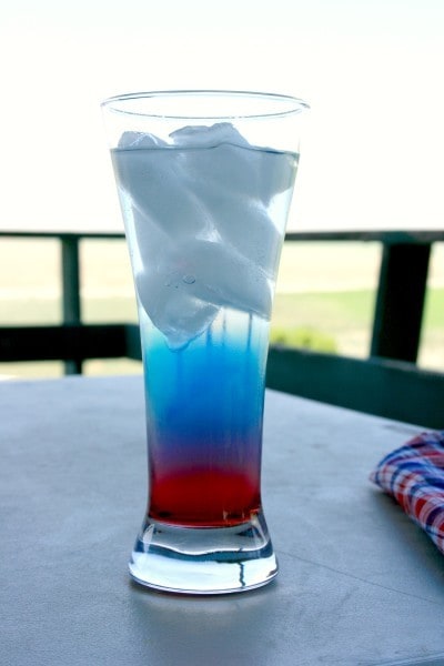 This drink is da BOMB - Layered red, white and blue patriotic drink fun for the 4th of July or any patriotic holiday.