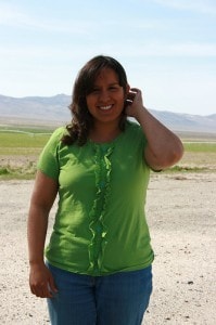 Green ruffle shirt