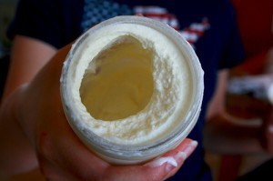 churning butter - getting creamy