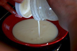 pouring out buttermilk