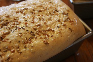 seeds on rising bread