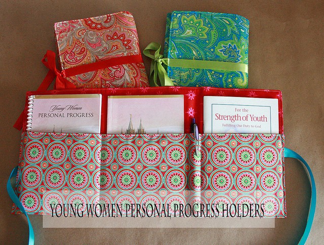 Young Women Personal Progress Holders Tutorial - Holds a personal progress book & journal, True to the Faith book, For the Strength of Youth pamphlet, and a pen!