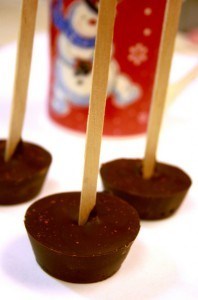 chili hot chocolate on a stick