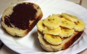 banana nutella PB sandwich
