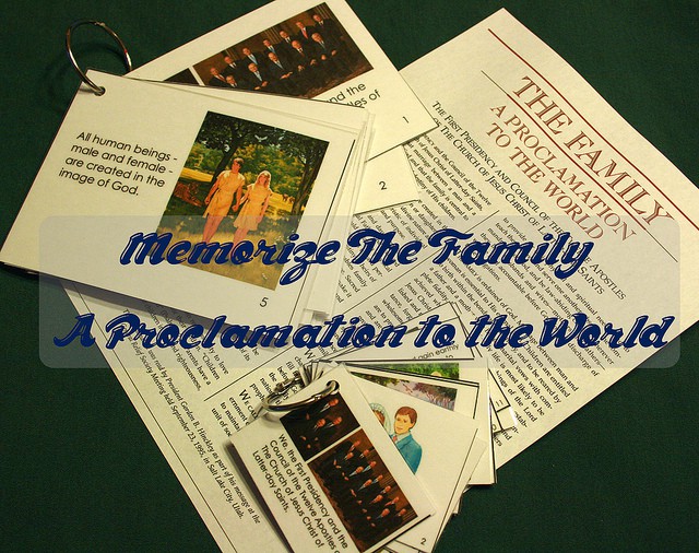 Flashcards and posters to help you memorize The Family: A Proclamation to the World