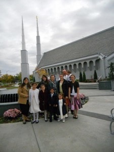 Family in front of Temple