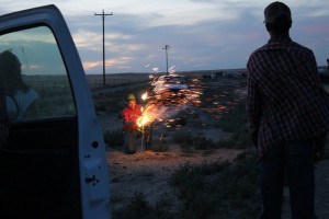 lighting fireworks