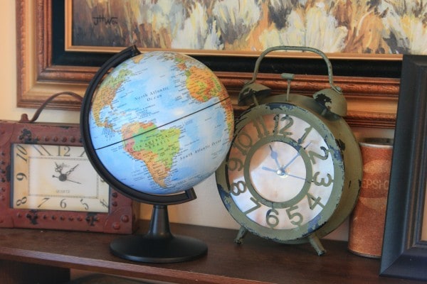 small globe clocks