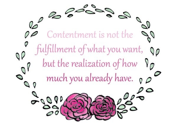 Contentment is not the fulfillment of what you want, but the realization of what you already have.