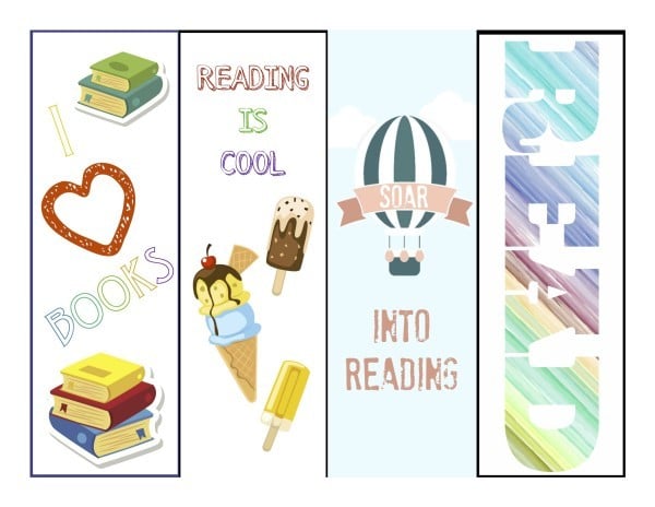 Summer Reading Bookmarks Color