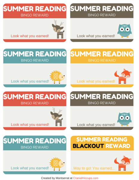 Fill out these summer reading reward coupons with prizes your kids can earn for getting a bingo or blackout on their summer reading charts!