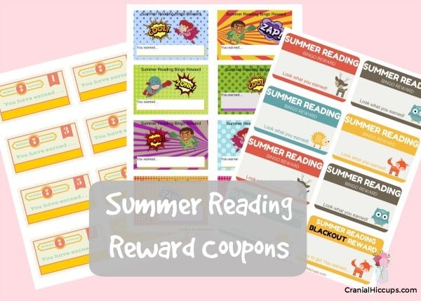 Fill out these summer reading reward coupons with prizes your kids can earn for doing their summer reading charts - CranialHiccups.com