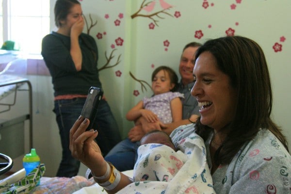 Facetiming with Eve in the hospital