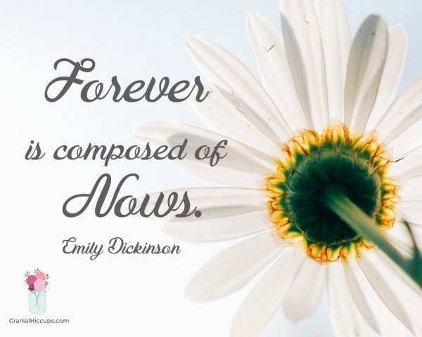 Forever is composed of Nows. Emily Dickinson