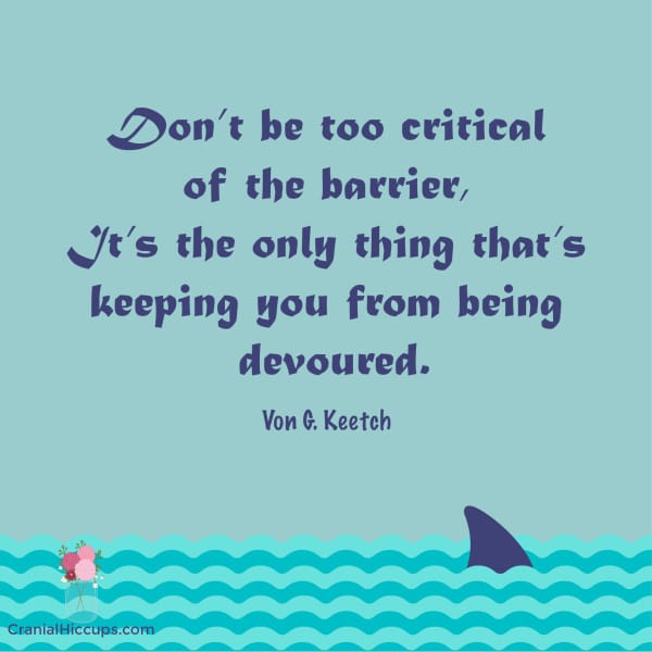 Don't be too critical of the barrier. It's the only thing that's keeping you from being devoured. Von G. Keetch #LDSConf #ElderKeetch
