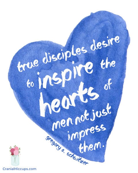 True disciples desire to inspire the hearts of men, not just impress them. Gregory A. Schwitzer #LDSConf #ElderSchwitzer