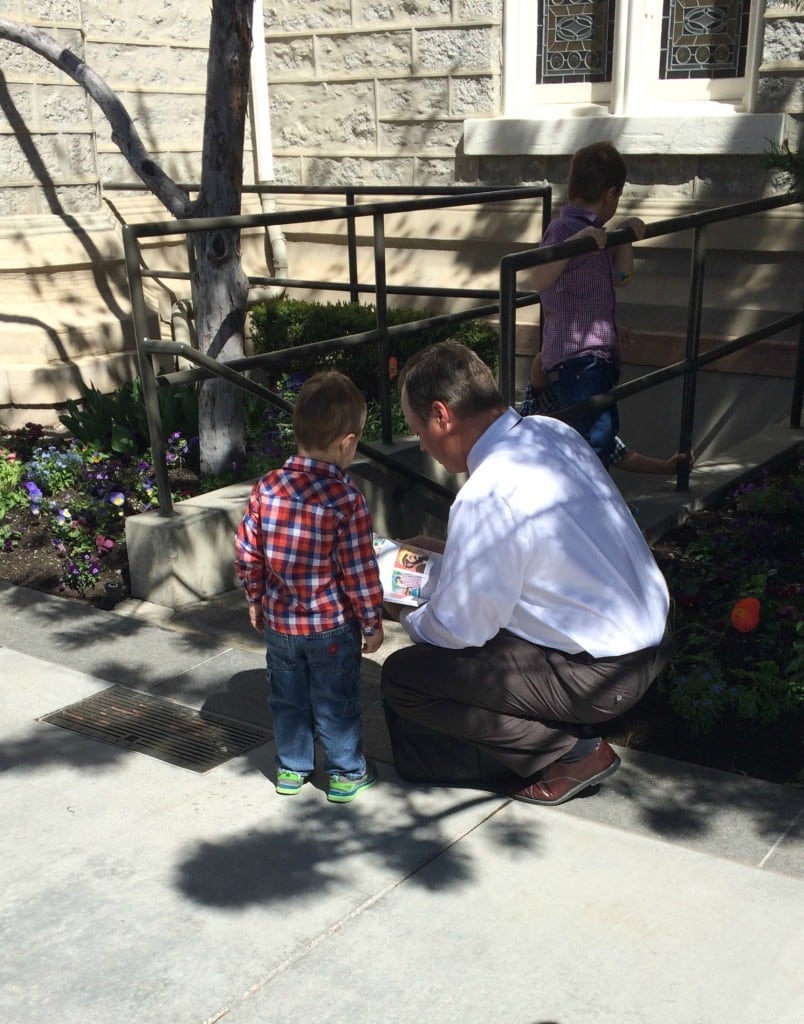 Joseph and Jason looking at a book