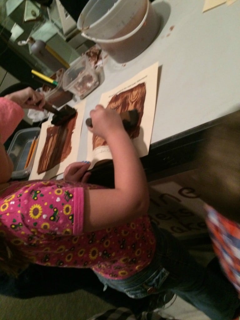 Julie doing wood graining