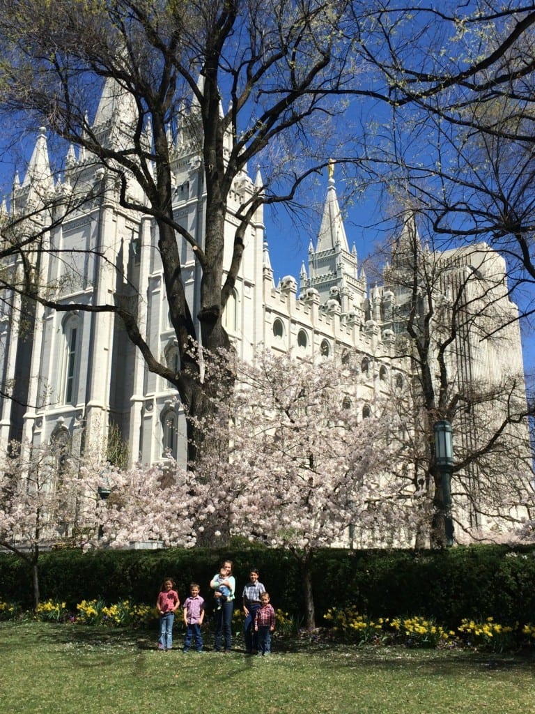 Littles in front of Salt Lake Temple