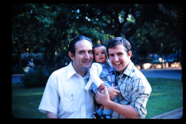 Avi (my grandfather), Montse (10 months), Peter (my dad)