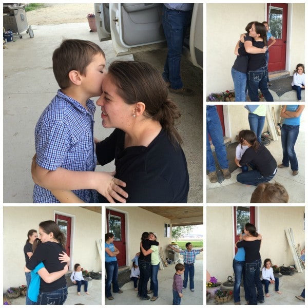 Kids saying goodbye to Marie