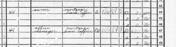 1940 Census Charles Worthen Gibbs occupation