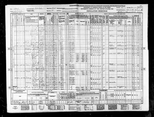 1940 Census Charles Worthen Gibbs