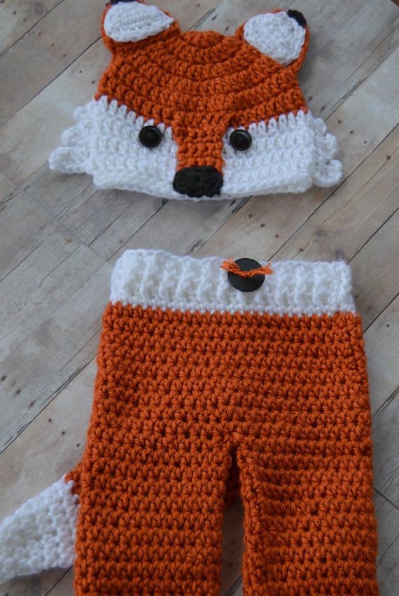 crochet-fox-baby-set