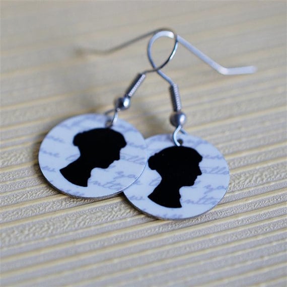 Jane Austen silhouette earrings