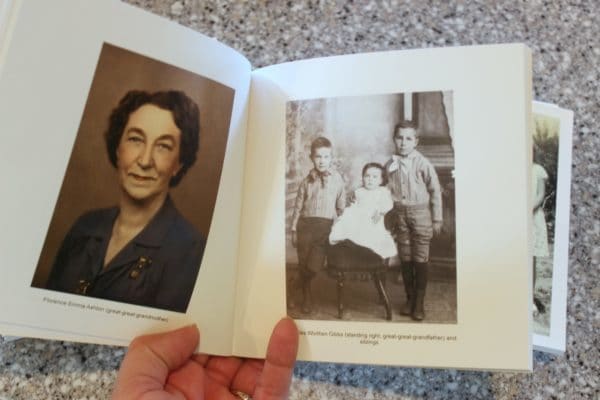 inside of chatbook with ancestor pictures