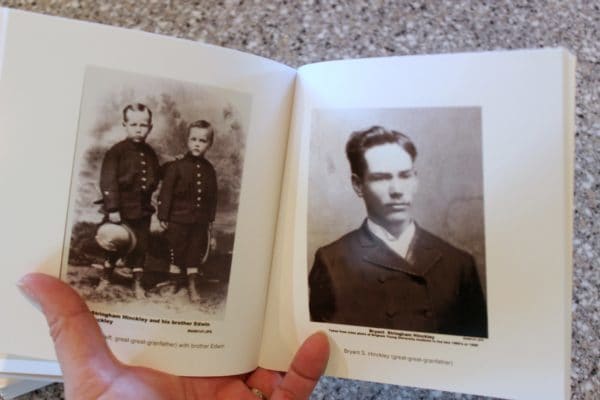 inside of chatbook with ancestor photos