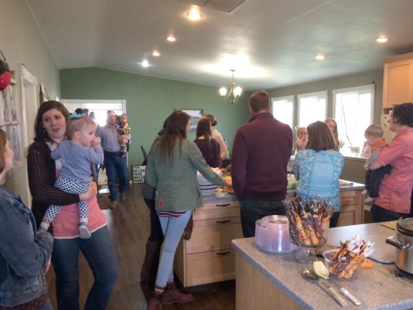 Everyone starting to gather for lunch!