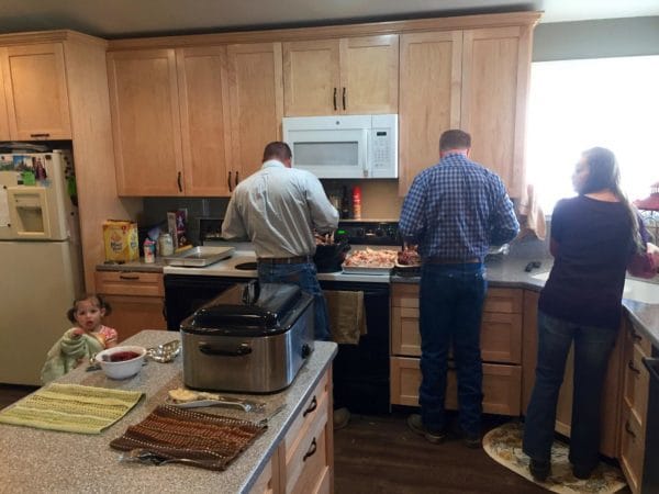 Cutting up the turkeys