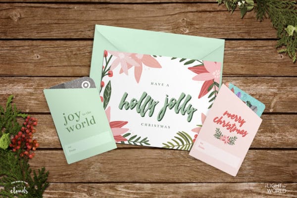 Free Christmas greeting card and gift card holders