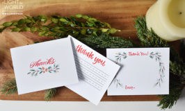 Three different types of thank you notes for your family to use. Created by Melissa Esplin