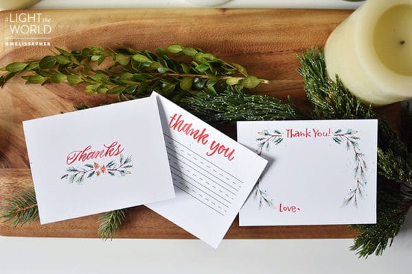 Three different types of thank you notes for your family to use. Created by Melissa Esplin