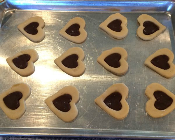 Chocolate center sugar Valentine's cookies