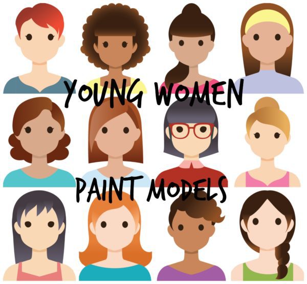 young women paint models